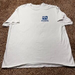 PPG Paints Mens Graphic Logo T-Shirt White Short Sleeve Crew Neck Large